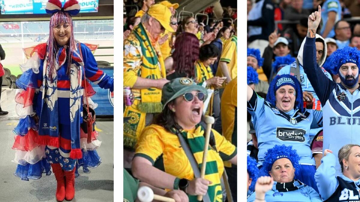 Fans in the stadium crowds at the AFL, FIFA Women's World Cup and State of Origin in 2023. Pictures supplied, Instagram and AAP