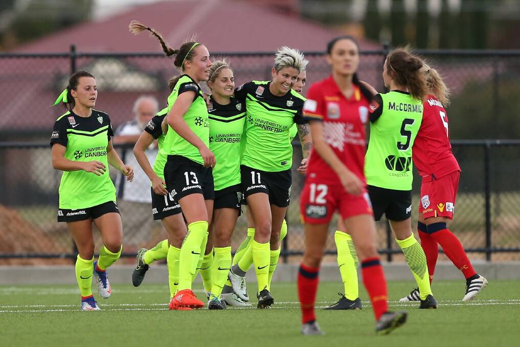 Highlights from the round five W-League match between Adelaide United Women and Canberra United at Elite Systems Football Centre on December 3. Photos: James Elsby/Getty Images