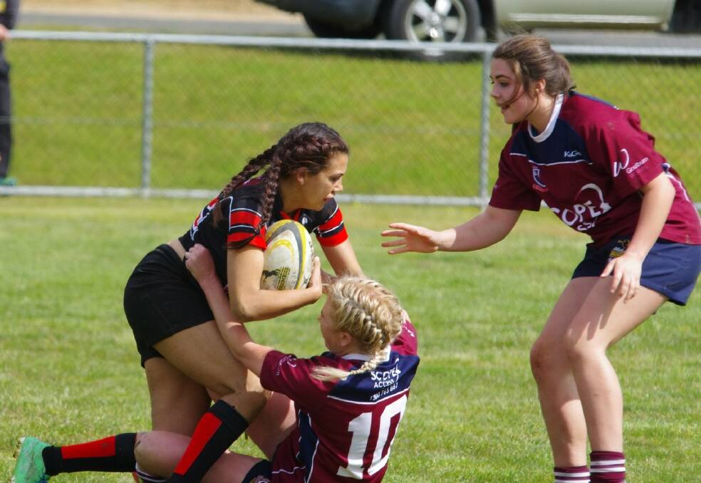 Selected game and spectator Images from the Goulburn v Braidwood Open Women's Rugby 7s game on October 8, 2016. Photos: Darryl Fernance