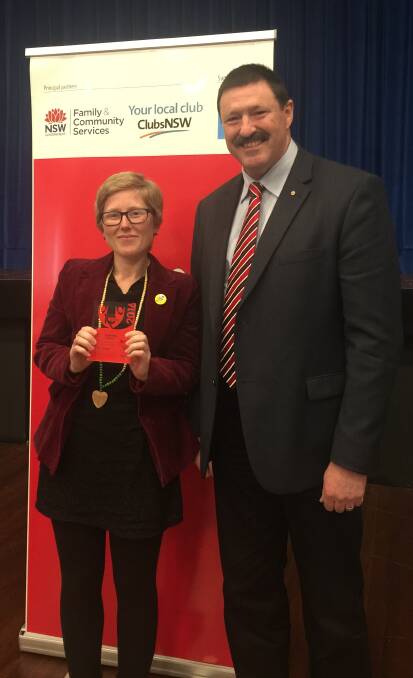 RECOGNISED: Anne Robinson of Majors Creek, local Volunteer of the Year for her work with Amnesty International, with Eden-Monaro MP Dr Mike Kelly. Photo: supplied
