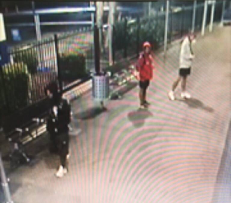 CCTV: Police are still searching for the suspect wearing dark clothing captured on security cameras at Maitland train station.
