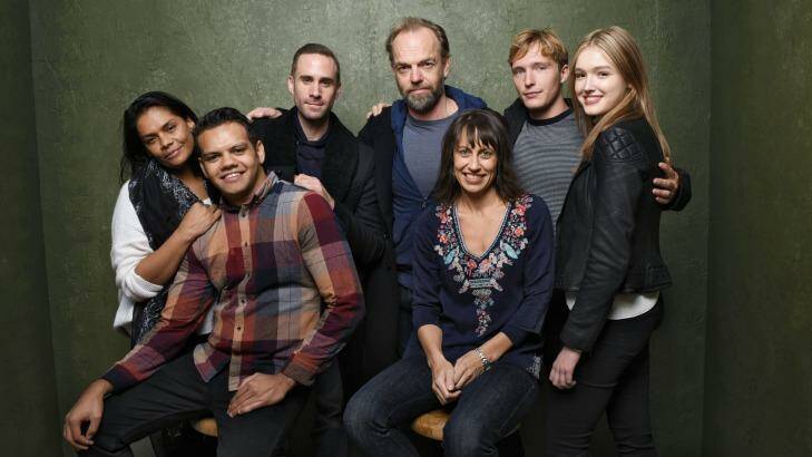 The rest of the cast of <i>Strangerland</i>: Lisa Flanagan, Meyne Wyatt, Joseph Fiennes, Hugo Weaving, Kim Farrant, Sean Keenan and Maddison Brown. Photo: Larry Busacca/Getty Images