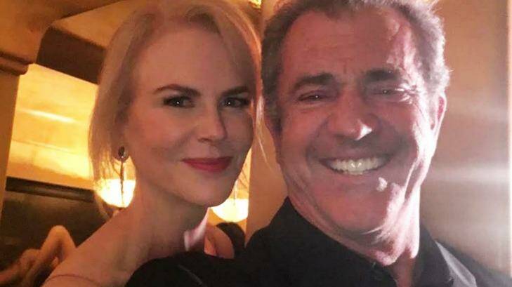 Mel Gibson takes a selfie with Nicole Kidman at the AACTA Awards. Both were nominated for an Oscar. Photo: Supplied