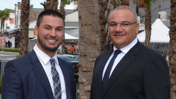 Salim Mehajer with his ally Liberal councillor Ronney Oueik.  Photo: Auburn City Council