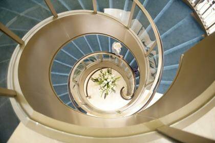 A spiral stairway on Britannia.
