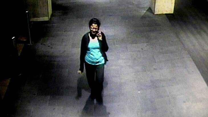 Prabha Kumar talks to her husband as she walks home from Parramatta station on March 7, 2015, moments before she was killed. Photo: NSW Police