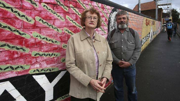 Generous: Former Green Sylvia Hale with Paddington resident Rodney Cooke. Photo: Tony Walters