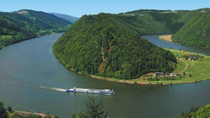 An Avalon ship on the Danube River in Austria.