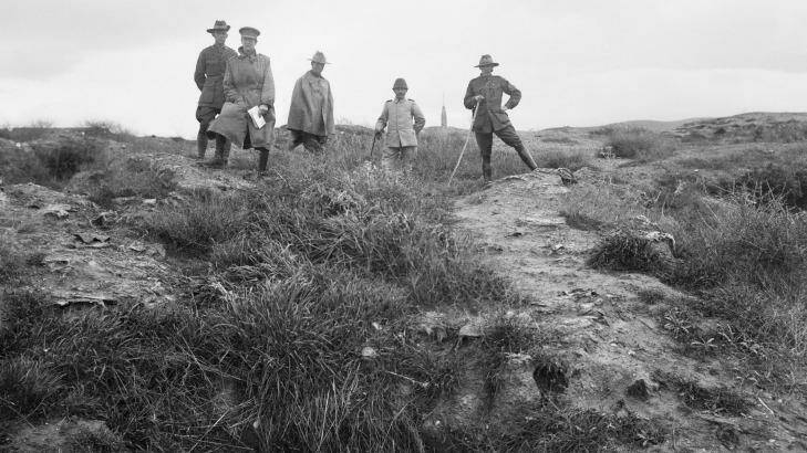A photograph taken in 1919 showing the short distance between trenches at Lone Pine. Photo: Australian War Memorial publication, Gallipoli Revisited