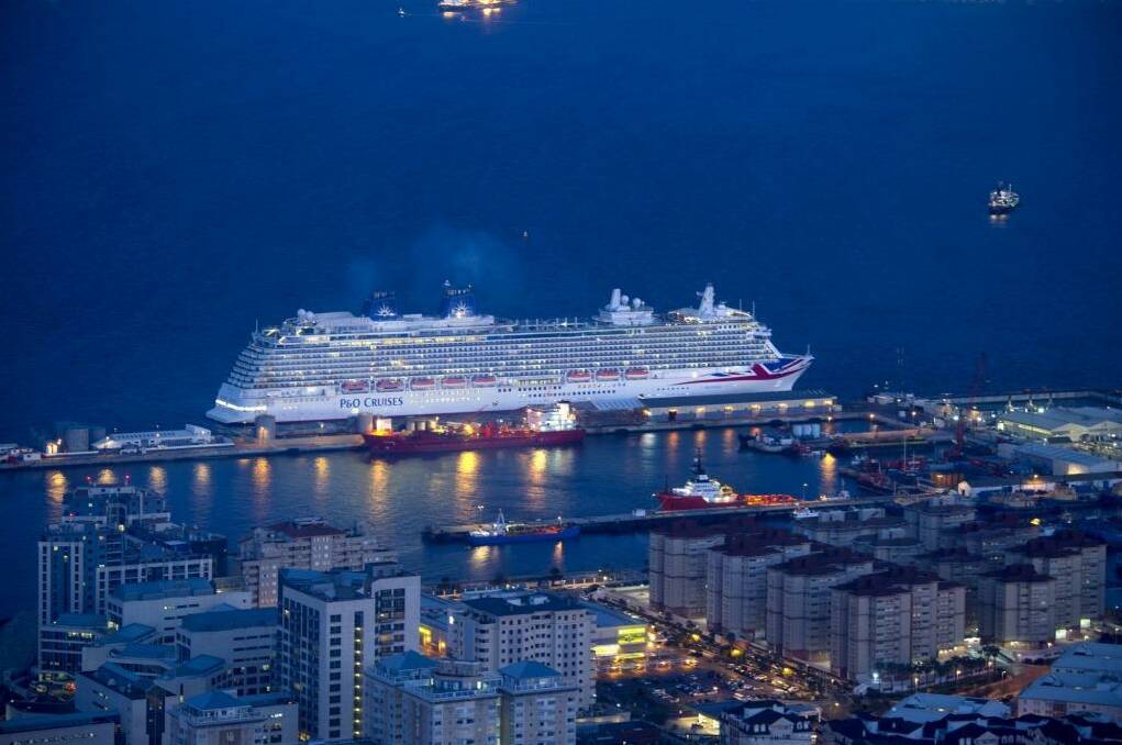 P&O Cruises Britannia arrives in Gibraltar en route to her naming ceremony in Southampton.  Photo: Supplied