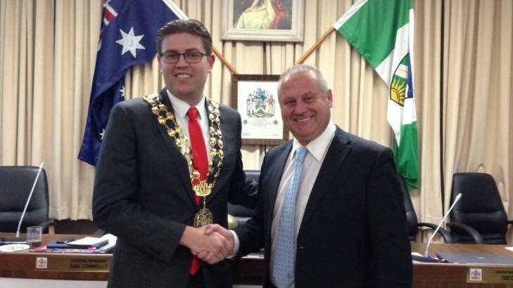 Ryde's lucky dip mayor, Jerome Laxale (left), with deputy mayor Roy Maggio. Photo: Ryde Council