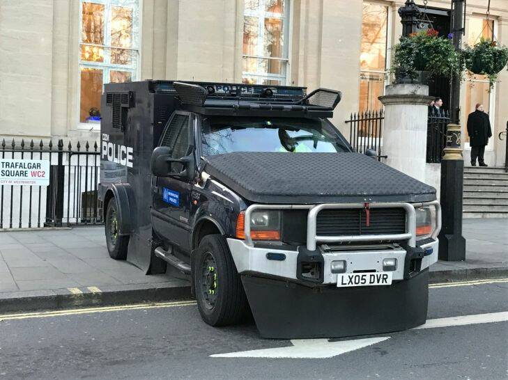 A police vehicle in London after the attack at Westminster. Photo: Nick Miller