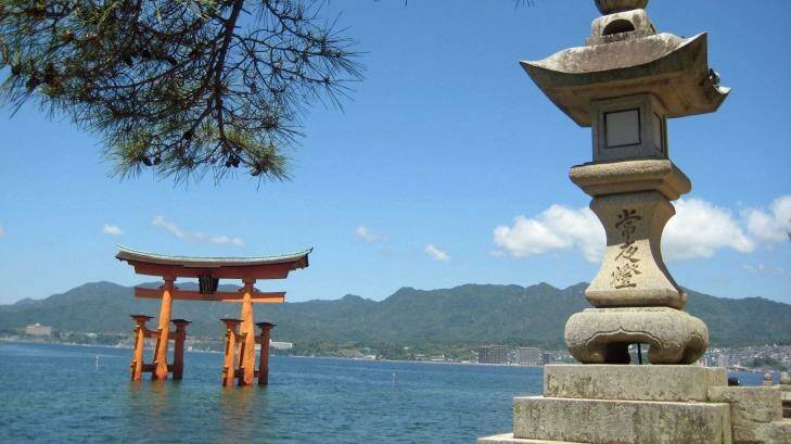 The floating tori gate of Miyajima Island near Hiroshima. Photo: Brian Johnston