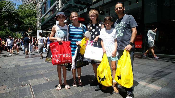 The Narouz family shopping at the 2014 Boxing Day sales.
