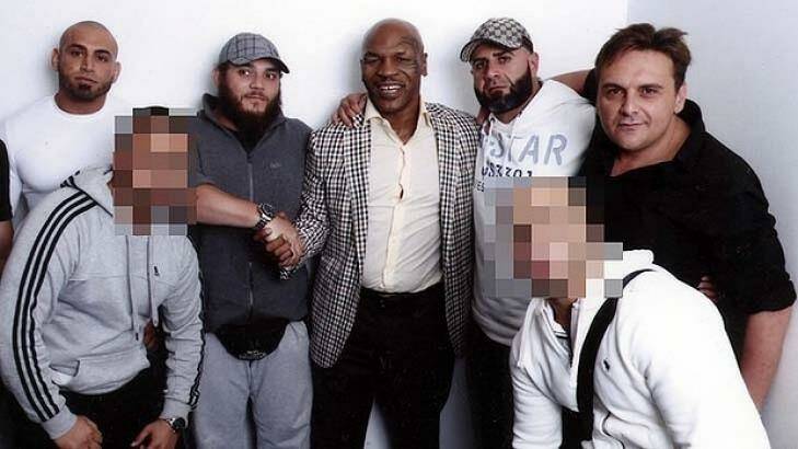 Strange bedfellows: (From left) Islamic extremist Khaled Sharrouf, Bilal Fatrouni and Sydney businessman and crime figure George Alex, seen here with Mike Tyson. Photo: Supplied