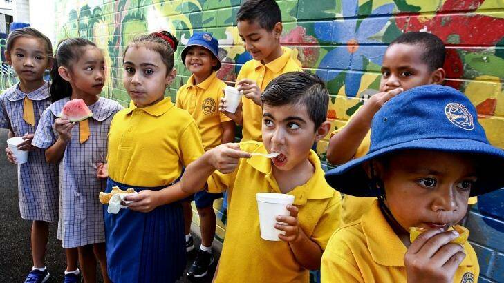 A pop-up breakfast canteen at Cabramatta Public School is teaching students to eat well.  Photo: Ben Rushton