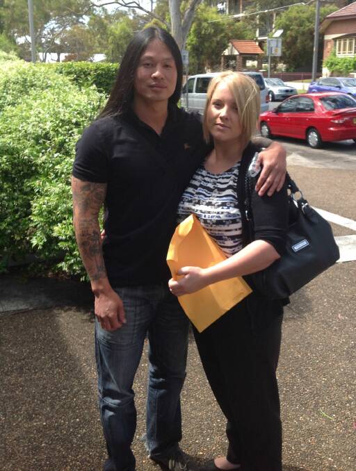 Jackie Sparks (right) and partner Chi Nguyen outside court on Wednesday. 