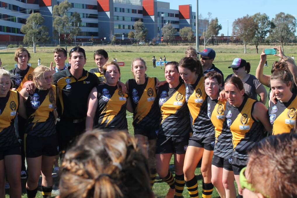 Highlights from the Queanbeyan Tigerettes' 7.11.53 to 2.3.15 AFL Canberra women's grand final win over Molonglo at Greenway Oval in Tuggeranong on Sunday afternoon.