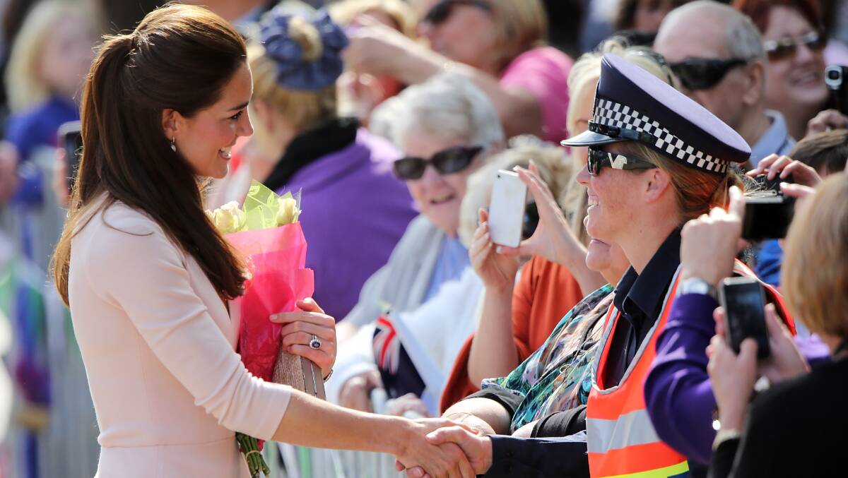The Duchess of Cambridge greets crowd members during her visit to South Australia. Photo: Getty Images