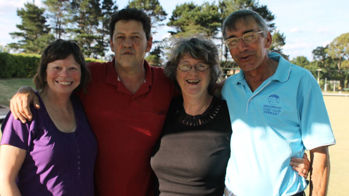 Barefoot Bowlers: Kerry and Peter Malone with Lyn and Rob Martin.   