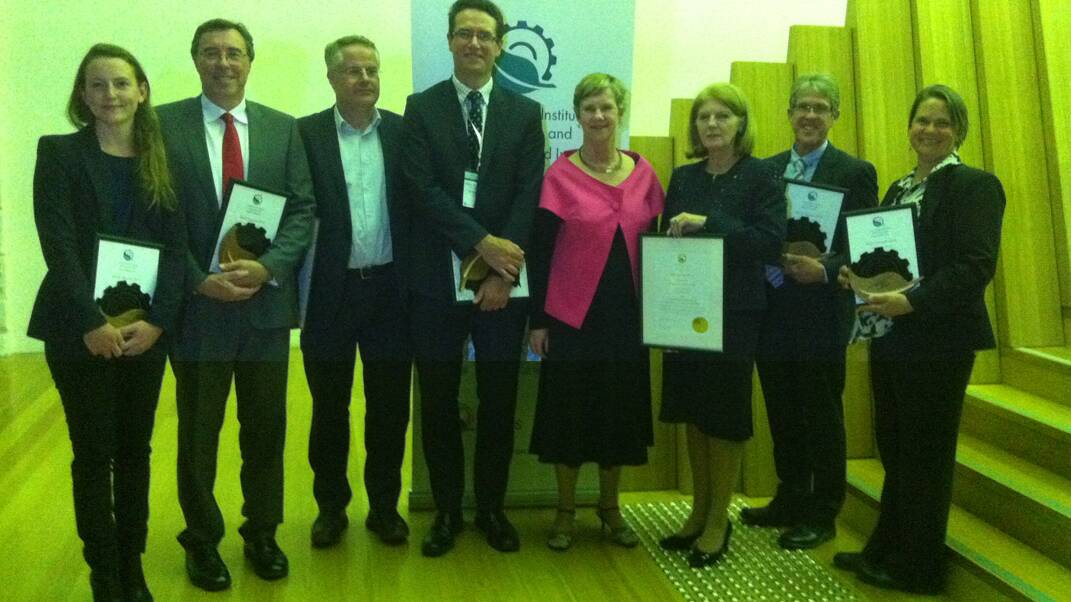 Dr Su Wild-River (far right) with the group of winners at the Awards night.
