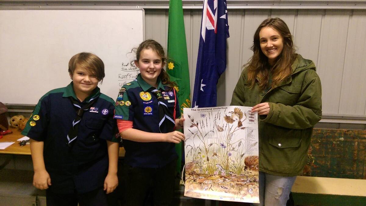 1st Braidwood Scouts, Joshua and Charlie with Rebecca Klomp.   