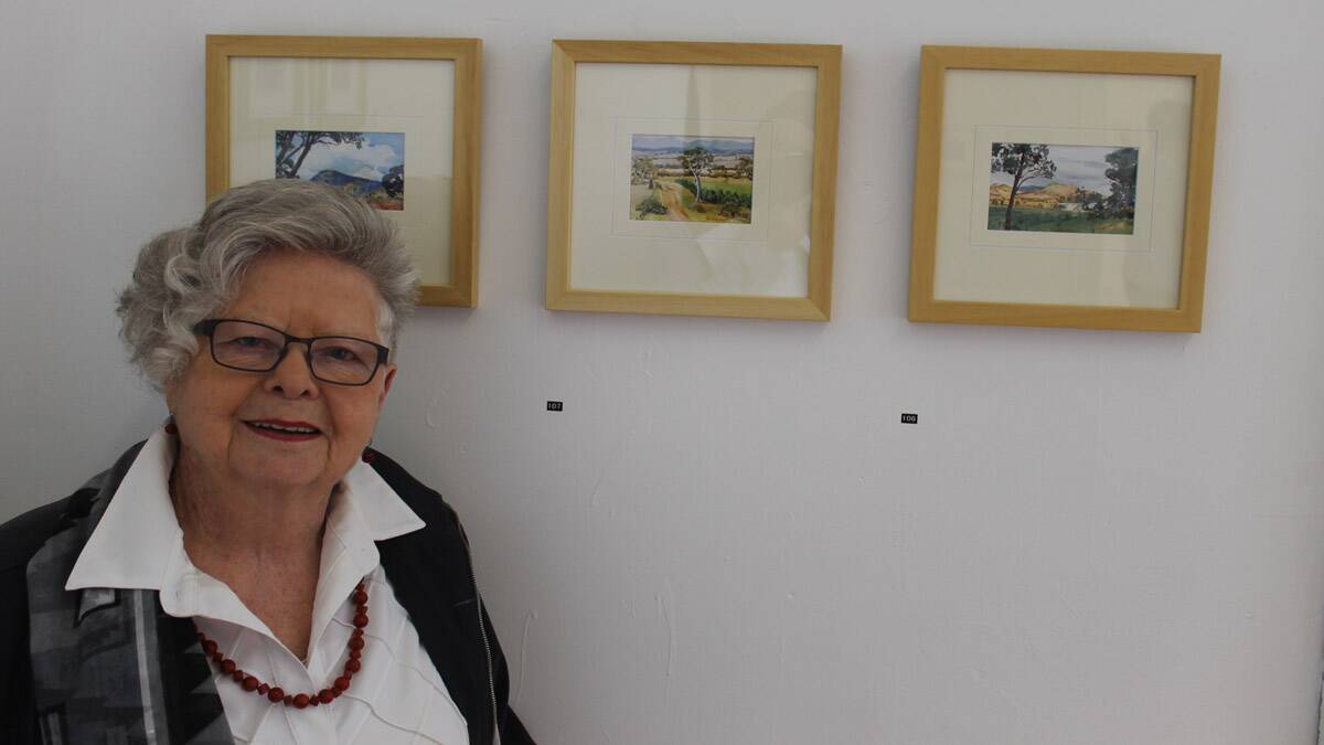 Jan Vincent with some of her works. 
