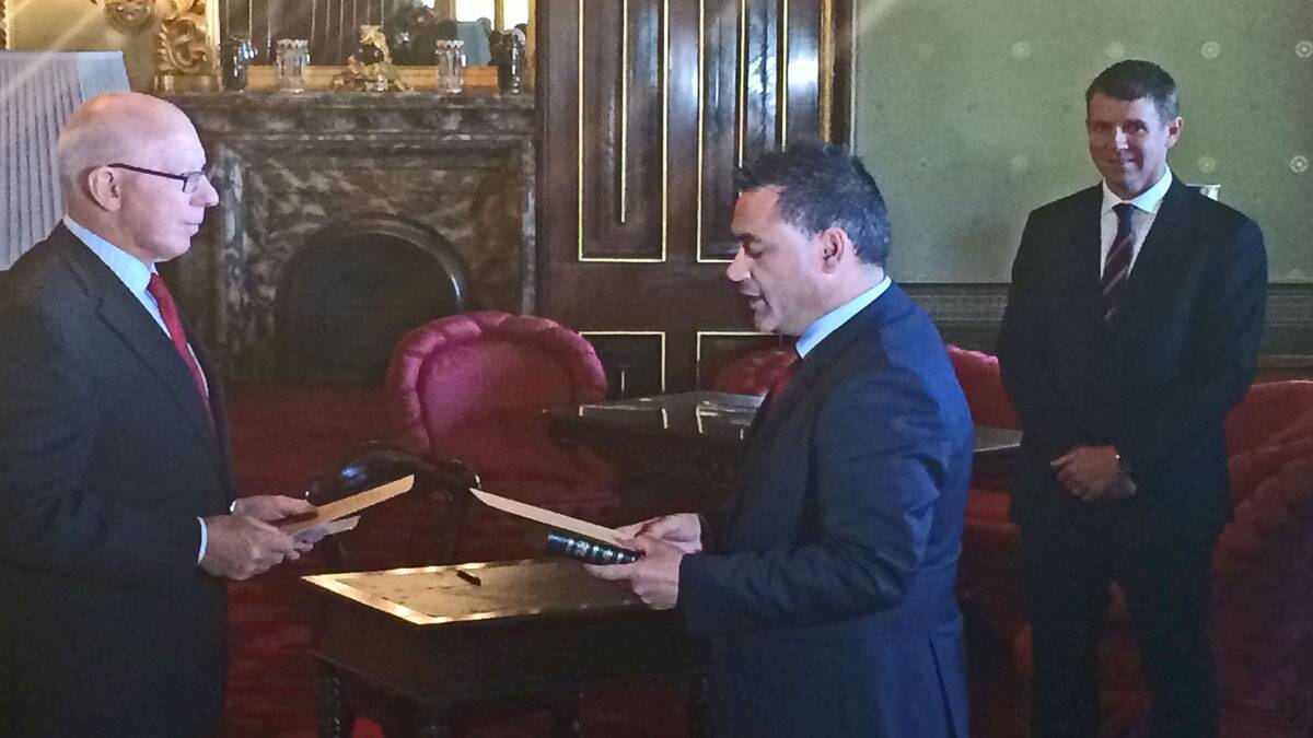Minister for Regional Tourism and Small Business, John Barilaro is sworn in.
