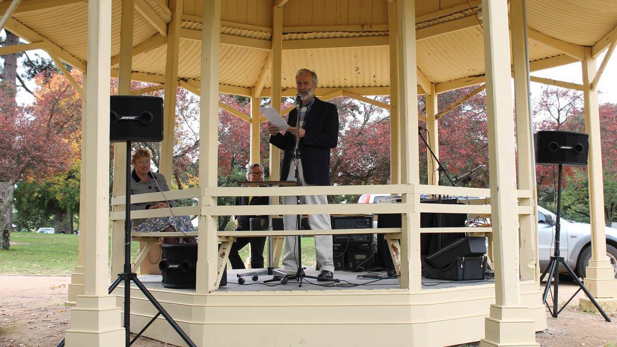 Pete Harrison addresses the Foundation Day Picnic