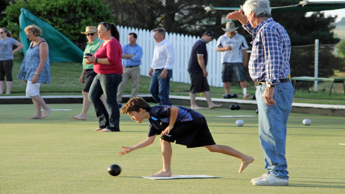 Fergus Tooth in action at the Barefoot Bowls.  