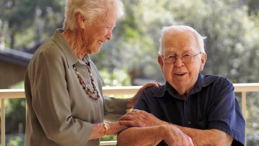 SOUTH COAST: Betty and Percy Gartner reflect on their seven decades together, a lifetime which has taken them from Henty to Moruya. Picture: Ben Eyles/Border Mail