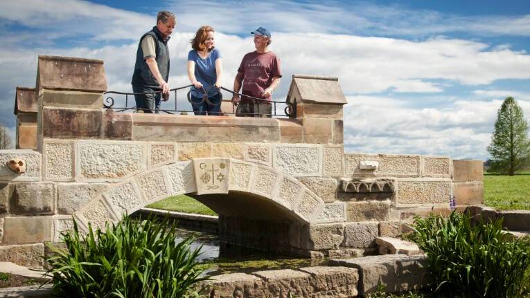 Philip Redman built this multi-faith bridge on his Woodville property with help from Ken Carters and daughter Kate Coren. Picture: Perry Duffin