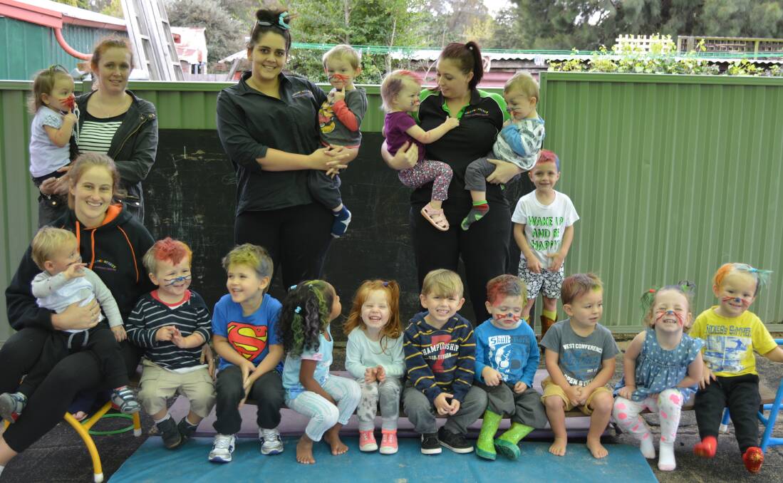 Kids at the Wallace Street Early Learning Centre celebrate funky hair day. Photo: supplied.