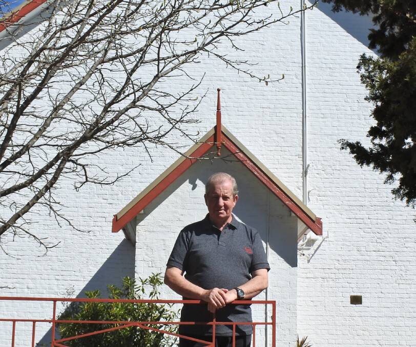 Reverend David Jones outside Braidwood Uniting Church. Photo: Elspeth Kernebone.