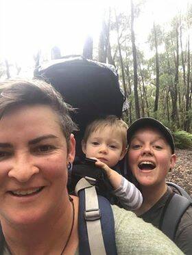 Jo and Kristy Moyle with their daughter Indigo. Photo: supplied.