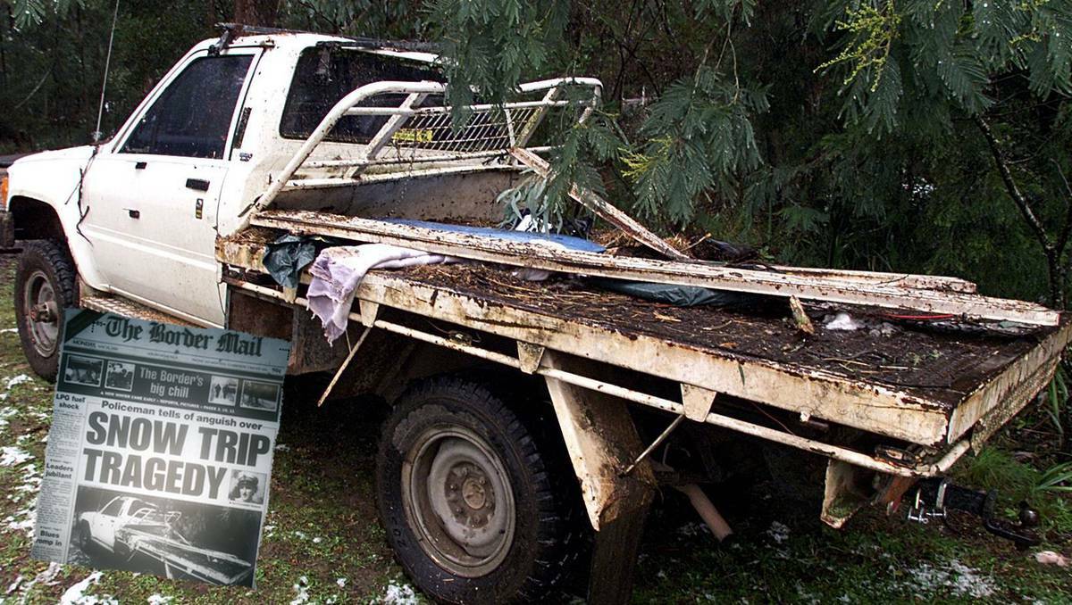 Georgia Smith, 6, was killed when a branch crashed on to the ute she was travelling on the back of in 2000. INSET: The Border Mail's coverage.