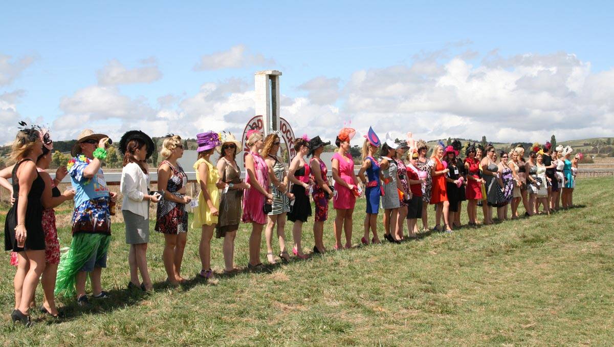 A large field in the ladies fashions on the field.