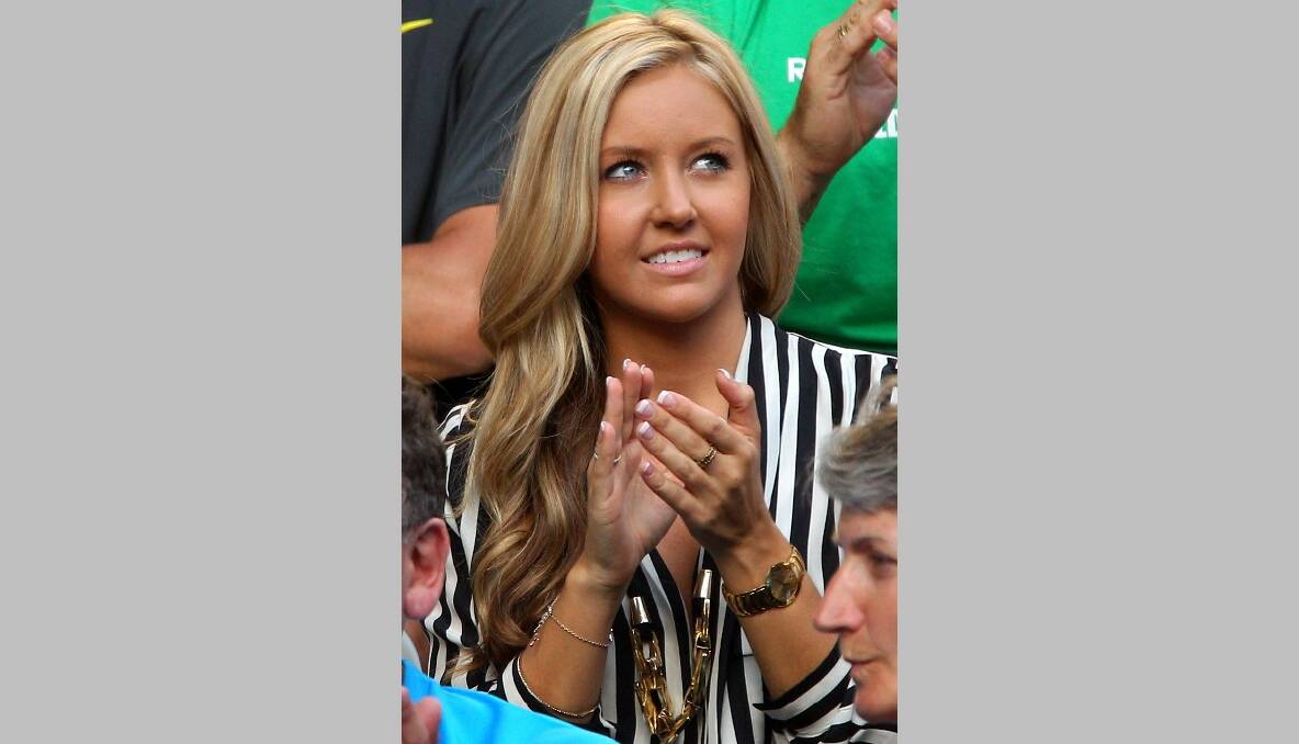 Chelsey Grbcic, girlfriend of Bernard Tomic of Australia watches on as he plays Leonardo Mayer of Argentina during day two of the 2013 Australian Open. Photo by Robert Prezioso/Getty Images