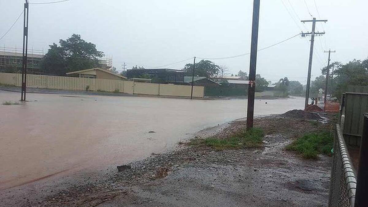 The Pilbara in flood. Photo: Kellie Thompson and perthweatherlive.com