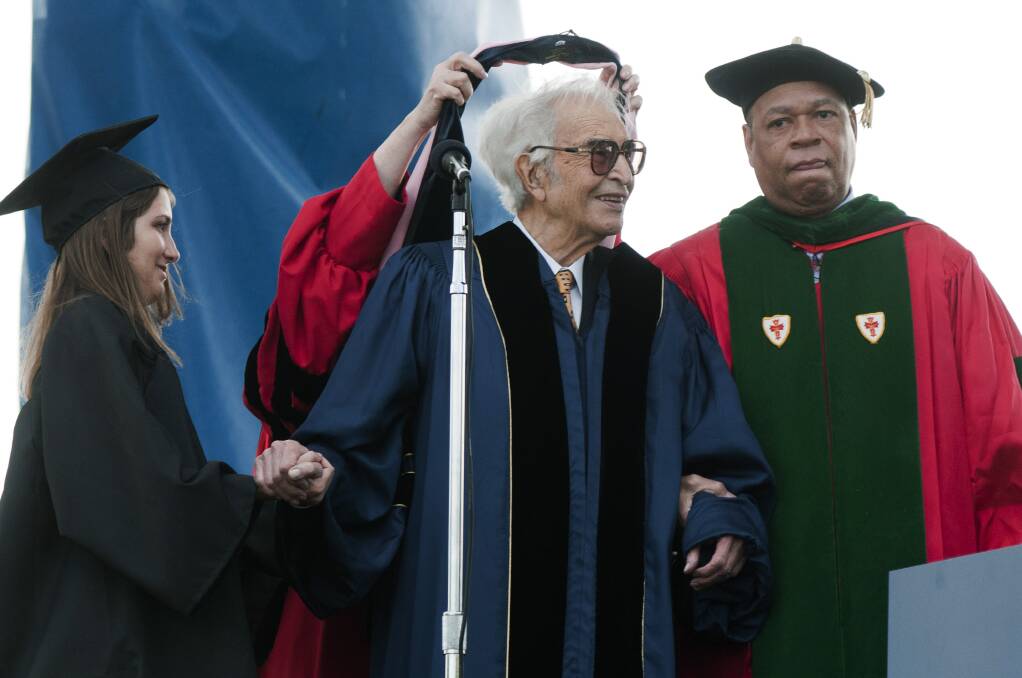 Dave Brubeck receives a honorary doctorate in Music during the 2010 George Washington University commencement at the National Mall in Washington, DC. Photo by Kris Connor/Getty Images