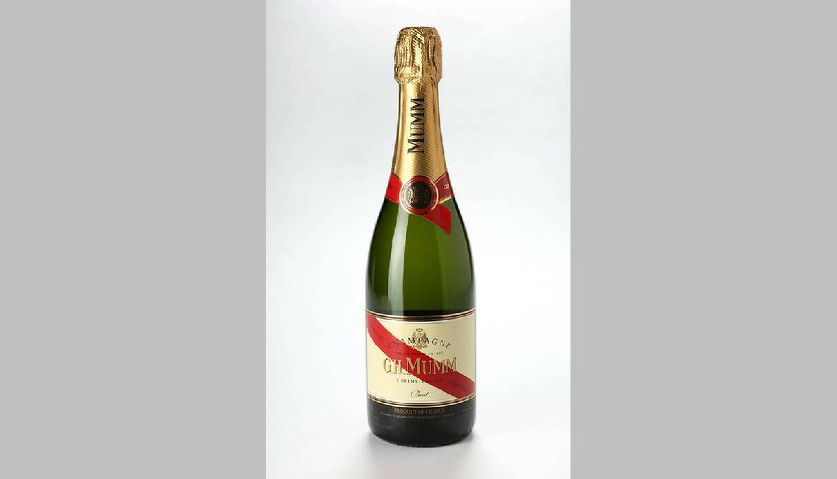 Mumm champagne, $74.95, available at most good liquor stores.