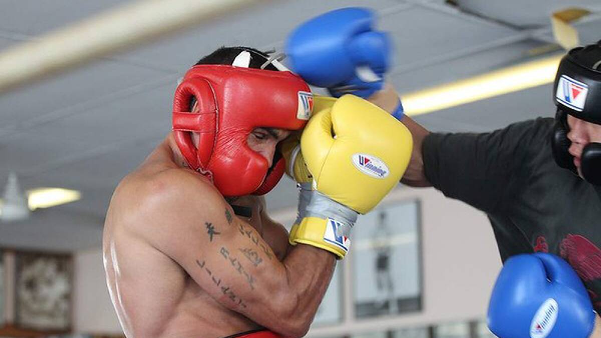 Anthony Mundine during his training session. Photo: Anthony Johnson