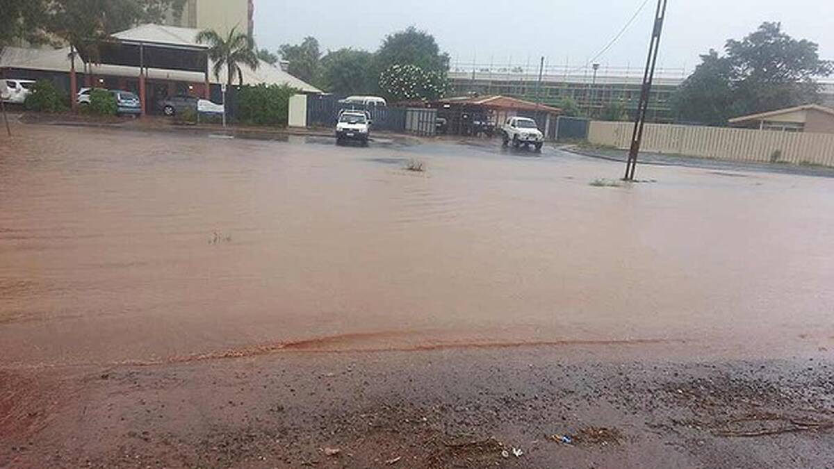 The Pilbara in flood. Photo:: Kellie Thompson and perthweatherlive.com