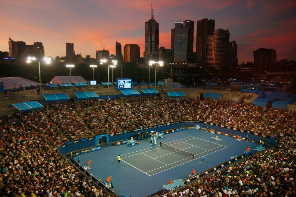 A general view of Margaret Court Arena during the first round match between Gael Monfils of France and Alexandr Dolgopolov of the Ukraine during day two of the 2013 Australian Open. Photo by Scott Barbour/Getty Images