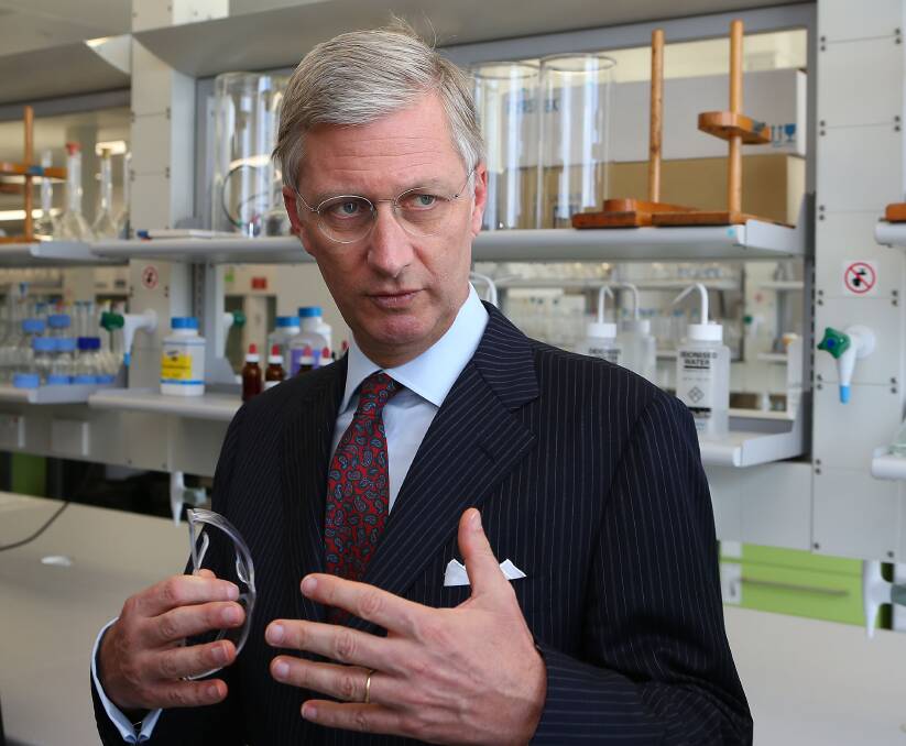 HRH Prince Philippe of Belgium tours the Chemistry and Resources facility at Curtin University in Perth, Australia. Photo by Paul Kane/Getty Images