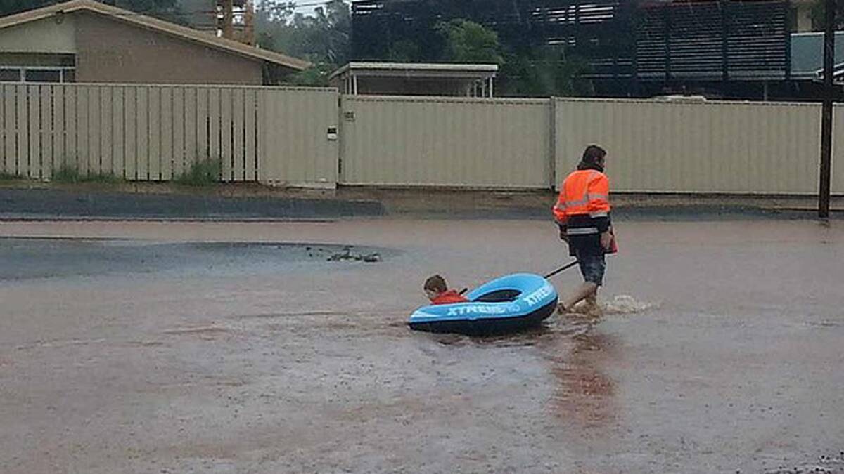 The Pilbara in flood. Photo: Kellie Thompson and perthweatherlive.com