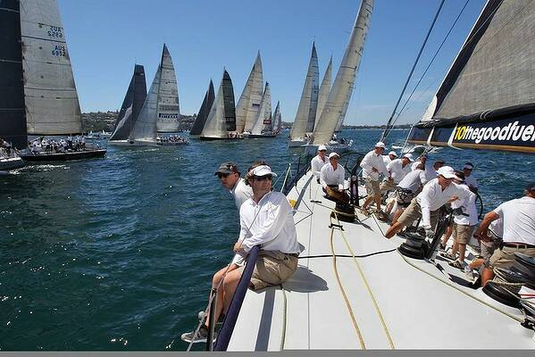 The crew on board during the start of race two on Sunday, December 16. Photo: Dallas Kilponen