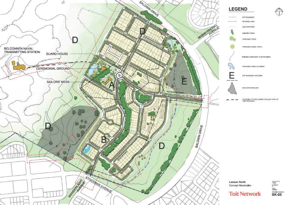 The original proposal for Lawson North included 443 homes on 47 hectares of land. Picture supplied