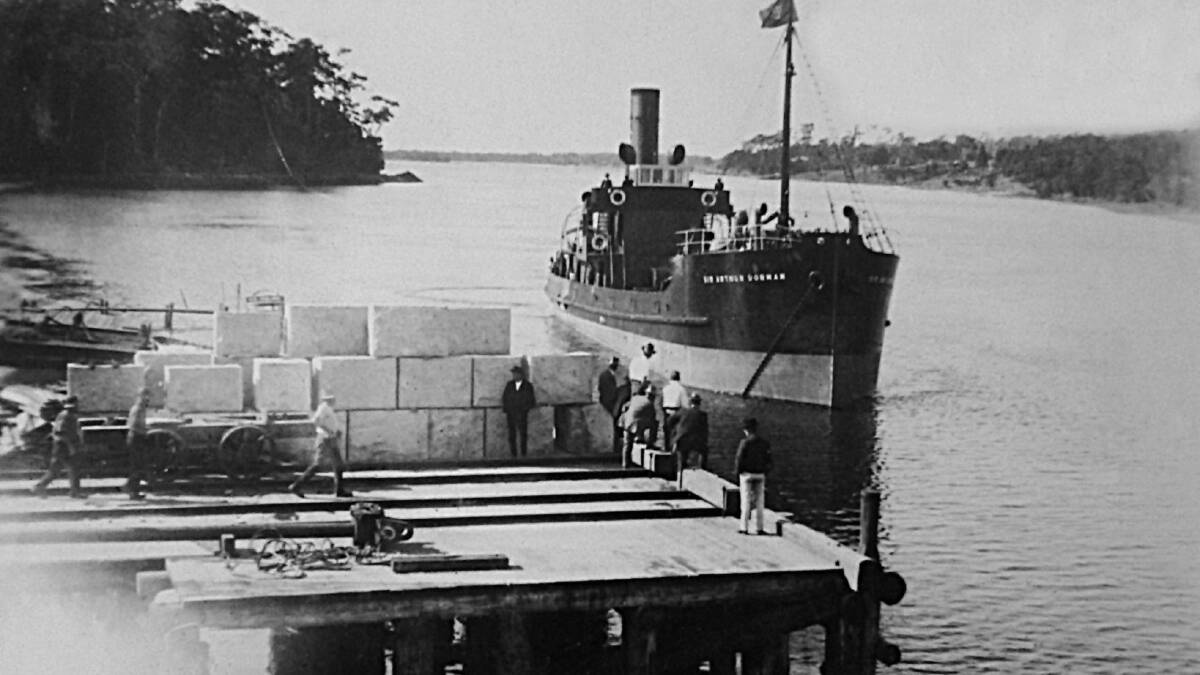 The first granite shipment about to leave Moruya:
Photo: Moruya and District Histroical Society
