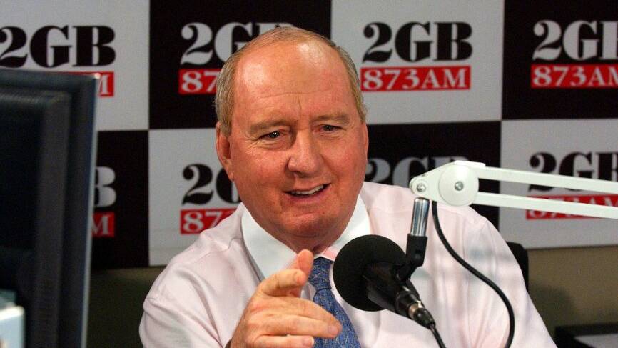 Alan Jones broadcasting for 2GB. File picture